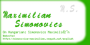 maximilian simonovics business card